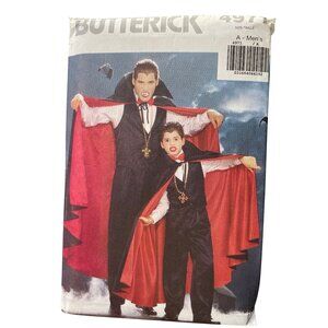 Butterick 4971 Sewing Pattern Mens Size XS-Large Cape Bow Tie Vest Pants UNCUT